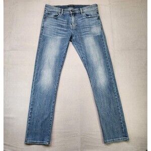 Lucky Brand 110 Slim Jeans Men's 33x32 Blue Medium Wash Denim Stretch Coolmax